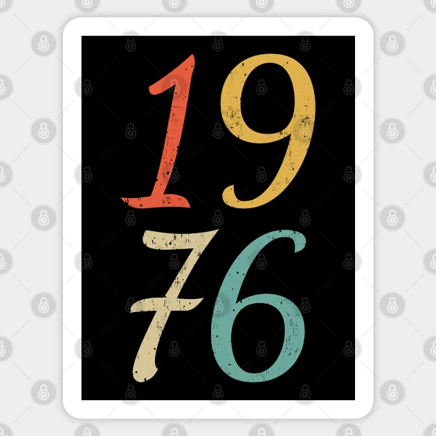 Classic Vintage Style 1976 Birthday Distressed Sticker by MSA